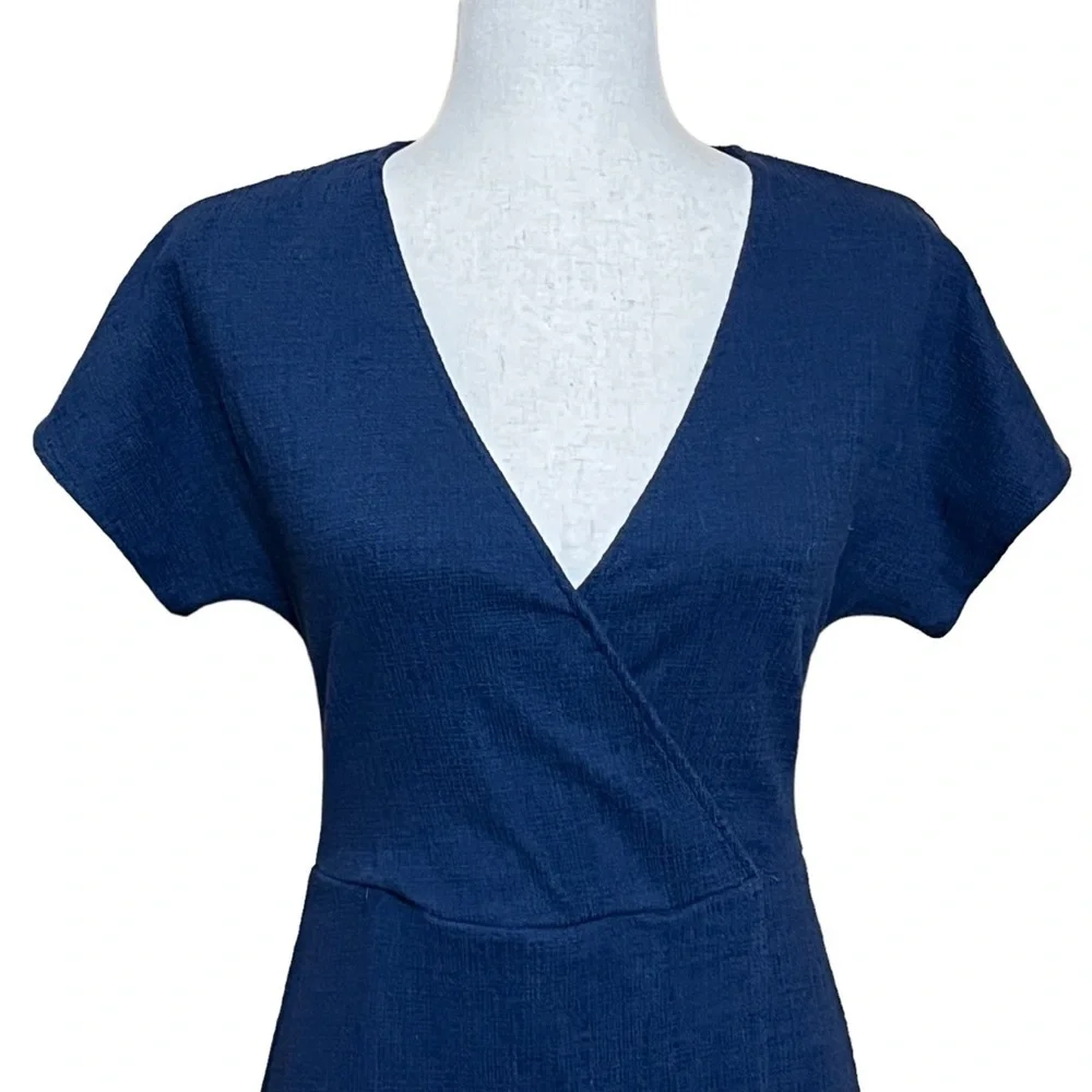 Madewell Cross Front Flutter Sleeve. Blue Size XXS #885 - Picture 3 of 7